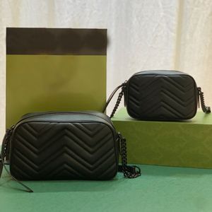 7A Luksusowy projektant Pure Black Oryginalne skórzane torby krzyżowe kodowanie logo klasyczne torebki