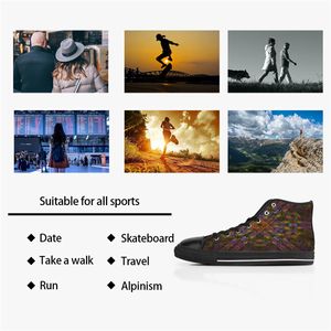 Shoesshoes män drees duk sneakers anpassade kvinnor mode svart orange mid cut andnings utomhus promenad jogging color496622