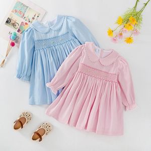 女の子のドレスcekcya girls floral embroidery baby iprant smockedヴィンテージドレス子供誕生日バプテスマフロック