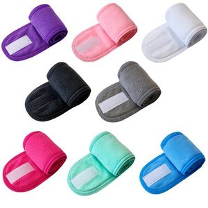 Facial Spa Headband Accessories Makeup Shower Bath Sport band Terry Cloth Adjustable Stretch Towel with Magic Tape