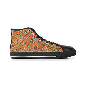 M￤n stitch skor anpassade sneakers canvas kvinnor mode svart orange mid cut andas anda sport walking color41