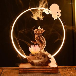 Fragrance Lamps Backflow Incense Burner Waterfall Statue Large Modern Smoke Fountain Encensoir BG50IB