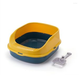 Altre forniture per gatti Kit di addestramento per toilette per la pulizia della plastica Sedile grande ingresso superiore Deodorante Toilette Versare mobili per lettiera EI50CT