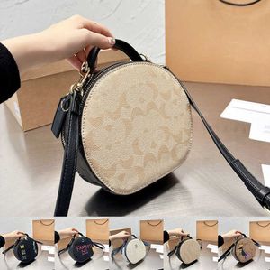 Torby wieczorowe Crossbody Designer Klasyczne okrągłe bułeczki dla kobiet na ramię skórzana torebka Lady Messenger torebka 221019