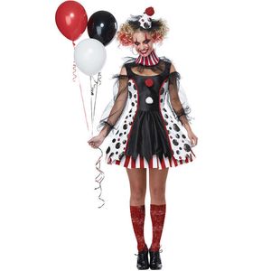Cosplay Perücken Frauen böse Clown Joker Kostüme Cosplay Frau Halloween Carnival Purim Funny Party Dress Up Female Uniform T221115