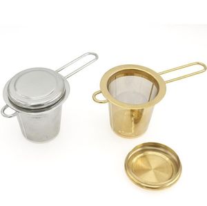 Złota herbata ze stali nierdzewnej składana składana herbata do herbaty kosza na filiżankę Teapot Akcesoria herbaciarskie RRC513