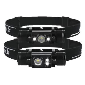 Headlamps BORUiT XML2 XPE LED Headlamp 7Mode Powerful Waterproof Headlight TypeC Rechargeable 18650 Head Torch for Camping Hunting 221117