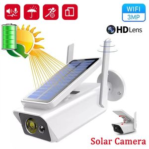 IP -kameror WiFi Solar Camera 3MP HD Night Vision Waterproof Wireless Panel Low Power Power Powered CCTV Secur Surveillance Camer 221117