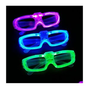 Party Favor Party Led Shutter Glow Cold Light Glasses Up Shades Flash Rave Luminous Christmas Favors Cheer Atmosphere Props Festive Dhdiy