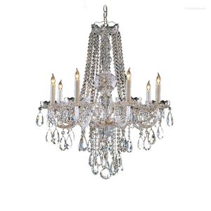 Chandeliers phube iluminação vela de cristal luz k9 lustre villa