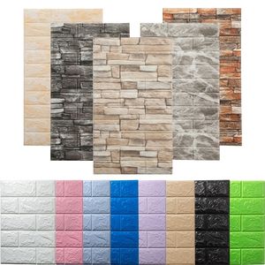 Adesivos de parede espuma de espuma 3d tijolo de papel auto adesivo painéis de casa decoração de sala de estar decoração de decoração de banheiro 221116