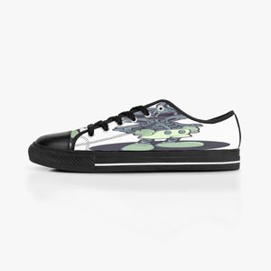 Düşük Topmen Kadın Diy Özel Ayakkabı Üst Tuval Kaykay Spor Ayakkabı Üçlü Siyah Özelleştirme UV Baskı Spor Spor Ayakkabıları Wangji 182-11