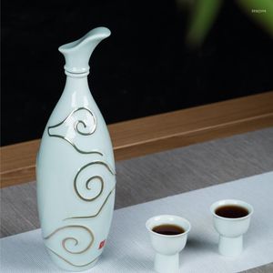 Hip Flasks Japanische Vintage Sake-Flasche Keramik Classic Home Retro Trinkgeschirr Decantador De Vino Tischbedarf BK50JH