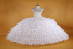 Witte petticoats super gezwollen grote witte baljurk slip onder de onderkant voor volwassen bruiloft formele jurk 6 hoepels lange crinoline5145701
