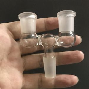 Acessórios para fumantes Joint em um adaptador suspenso para Bong Hookahs Adaptadores suspensos de vidro Tigela dupla de mm mm Bongos femininos femininos fumando tubos