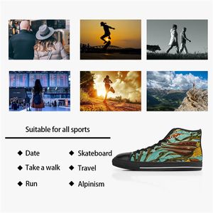 Designer Sneakers Men Shoes -Custom Casual Shoes Canvas Women mode Black Orange Mid Cut Breattable Walking Trainers Color25834957