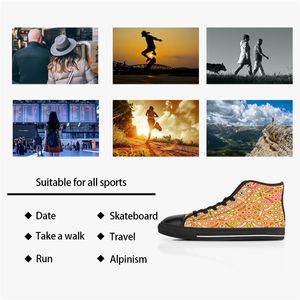 Men Custom Shoes Designer Canvas Women Sneakers Hand Painted Navy Fashion Shoe Mid Trainers