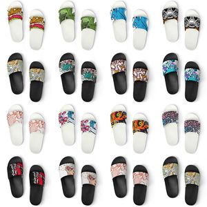 men women custom slippers shoes artoon animal design diy word black white blue red mens trainer 031