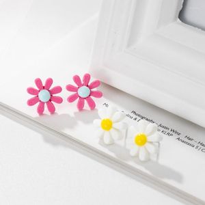 Stud Earrings Jaeeyin Small Daisy Light Green Color Flower Decorate Charm For Girls Gift Holiday Daily Jewelry