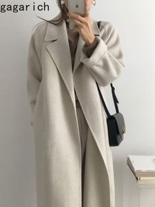 Women's Wool Blends Gagarich French Chic Elegant Long Warm Woolen Coat Women Autumn Winter Korean Style Thickened Sleeve Trench Clothing 221117