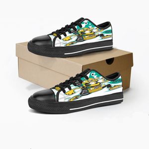 män kvinnor diy anpassade skor låg topp canvas skateboard sneakers trippel svart anpassning uv tryck sport sneakers daishu 170-15