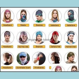 Other Festive Party Supplies Face Mask 3D Star Print Mouth Er Bandanas Mticolor Head Outdoor Cyclinging Hair Band Hood Scarf Hat D Dhbdb