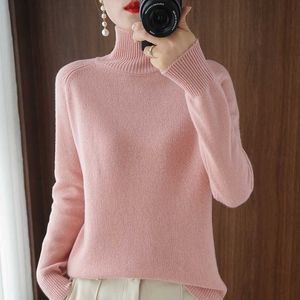 Kadın Sweaters 2022 Full Sleeve Sweater Kadın Yavurucu Ofis Lady Pure Renk Örgü Kazak Gevşek Beyaz Khaki Sweaters Kadınlar için T221019