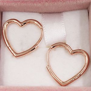 Authentic 925 Sterling Silver Pandora Asymmetric Heart Hoop Earrings Luxury for Women Men Girl Valentine Day Birthday Gift 288307 Annajewel