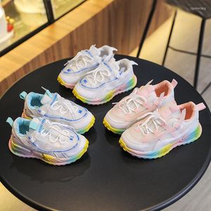 Athletic Shoes Fashion Boys Girl's Sports Rainbow Sole Mesh Kids Running Tennis Comfortable Soft Non Slip Children's Sneakers