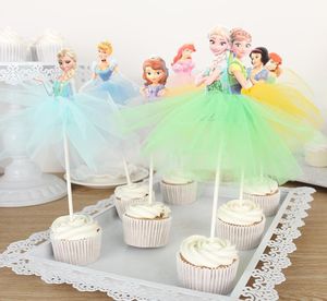 Hela 10 x handgjorda Princess Cupcake Toppers Girls039 födelsedagsfest dekoration försörjning sjöjunginderella tårta toppers y20
