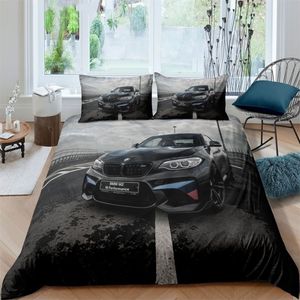 Bedding Sets Sports Car Duvet Capa Conjunto de luxo de alta qualidade 3D Impresso 23pcs Queen rei King caldo adultos meninos Têxteis 211116