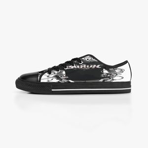 uomo donna scarpe personalizzate fai-da-te low top Sneakers da skateboard in tela tripla personalizzazione nera Sneakers sportive con stampa UV daishu 167-11