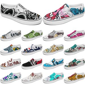 Sapatos personalizados Slip-On Shoe Shoe Sneakers personalizados homens homens azul vermelho amarelo Classic Custom confortável Low Platform Sneaker Color99