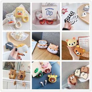 Earphone Accessories Cartoon Music Bear Duck Funny Cute Case for AirPods 2 1 Husky Penguin Corgi Ass Silicone Headphones Cover for AirPods Pro Case T221116