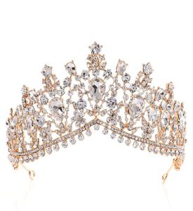 Luxe strass tiara kronen kristal bruids haaraccessoires bruiloft headpieces quinceanera pageant prom koningin tiara prinses cr7663145