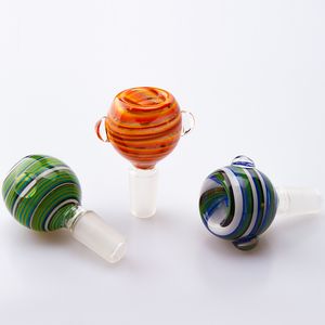 Headshop214 G051 Smoking Pipe Bong Tool Wig Wag Strip Style Dome Bowl 14mm 19mm Male Tobacco Glass Water Bong Bowls