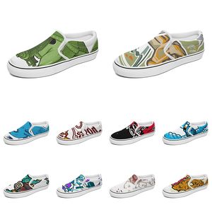 Women Men Shoes Canvas Custom Anime Slip On Cartoon Animal Design Diy Word Black White Blue Red Outdoor Mens Trainer Wo Carto S S Dc s