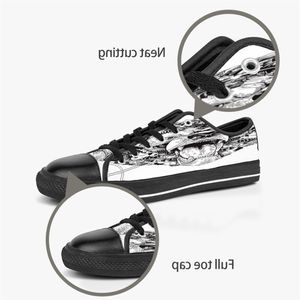 Мужская и женская обувь «сделай сам», обувь на заказ, низкие холщовые кроссовки для скейтборда, тройные черные спортивные кроссовки с УФ-печатью, Kele178