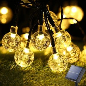 Garden Decorations Solar String Lights Outdoor 100 LED Crystal Globe Waterproof Festoon Fairy Light for Christmas Party Decor 221116