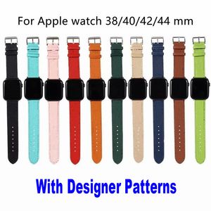 Apple Watch Band Straps 38mm 40mm 41mm 42mm 44mm 45mm DデザイナーLuxury Leather Watchband Men Women Wristband Strap for Iwatchシリーズ8/7/6/5/4/3/2/1 SE