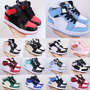 kids shoes 1s boys 1 basketball Jumpman shoe Children black mid high sneaker Chicago designer blue trainers baby kid youth toddler infants Sports Athletic