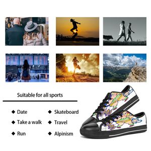 DIY Custom Shoes Classic Canvas Skateboard Casual Accept Triple Black Customization UV Printing Low Cut Mens Womens Sports Sneakers Waterproof Size 38-45 Color324