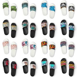 men women custom slippers shoes artoon animal design diy word black white blue red mens trainer 034