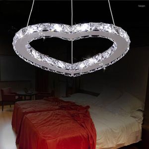 Kronleuchter Wohnzimmer Edelstahl herzförmiger Kronleuchter in der Innenbeleuchtung Kristall LED Ring Schlafzimmer Küche Ess Chan