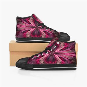 Gai gai mens anpassade skor designer canvas kvinnor sneakers handmålade mode high cut vita tränare