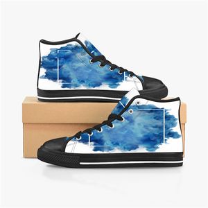 Designer Men Stitch Shoes Custom Sneakers Canvas Women Fashion Black Orange Mid Cut Breattable Walking Trainers Color67