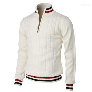 Men's Sweaters 2022 Men's Autumn British Style Color Matching Zipper Turtleneck Sweater