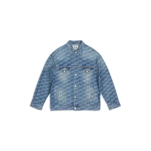 DUYOU Erkek Ceketler Monogram Mavi Ring-Spun Denim Siluet Ceket Klasik Yıkanmış Gömlek Erkekler Kadınlar Için Üst Düzey Moda Ceket Üstleri 851086