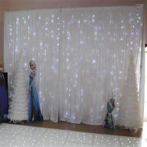 Decorazione per feste 10 piedi 30 piedi Sfondo di matrimonio Tenda illuminata 3 x 6 metri Matrimonio di lusso con luci a LED Fata bianca B