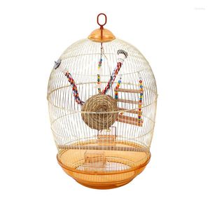 Bird Cages Metal Luksusowa klatka Duże okrągłe taca Domki hodowlane na zewnątrz Oiseau Feeding Supplies BS50BC